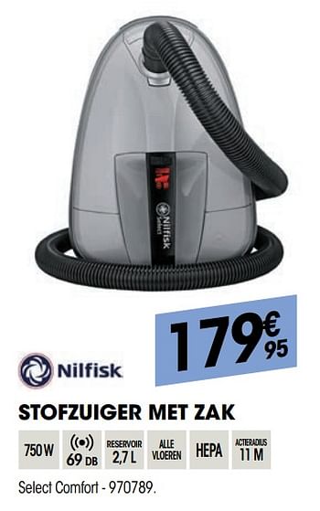 Promoties Nilfisk stofzuiger met zak select comfort - Nilfisk - Geldig van 30/09/2021 tot 17/10/2021 bij Electro Depot