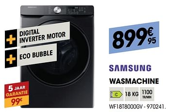 Promoties Samsung wasmachine wf18t8000gv - Samsung - Geldig van 30/09/2021 tot 17/10/2021 bij Electro Depot