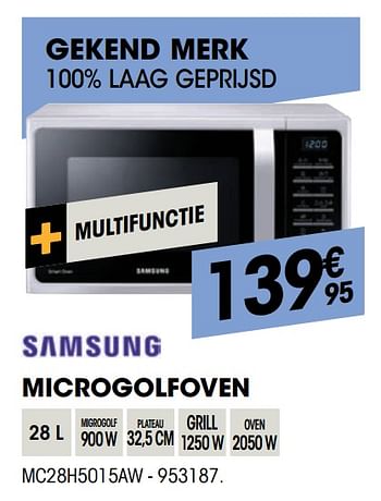 Promoties Samsung microgolfoven mc28h5015aw - Samsung - Geldig van 30/09/2021 tot 17/10/2021 bij Electro Depot