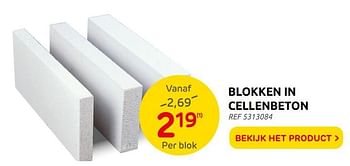 Promoties Blokken in cellenbeton - Huismerk - Brico - Geldig van 22/09/2021 tot 04/10/2021 bij Brico