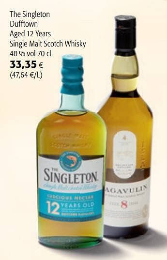 Promotions The singleton dufftown aged 12 years single malt scotch whisky - The Singleton - Valide de 22/09/2021 à 05/10/2021 chez Colruyt