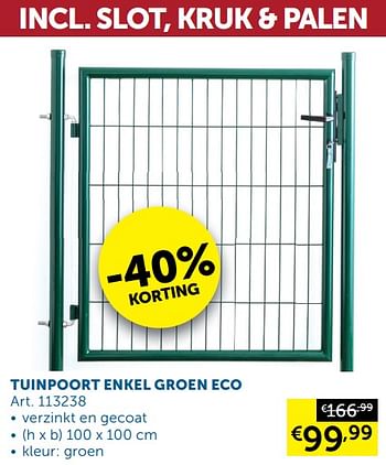 Promoties Tuinpoort enkel groen eco - Huismerk - Zelfbouwmarkt - Geldig van 05/10/2021 tot 01/11/2021 bij Zelfbouwmarkt