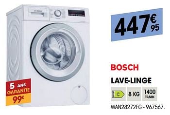 Promotions Bosch lave-linge wan28272fg - Bosch - Valide de 30/09/2021 à 17/10/2021 chez Electro Depot