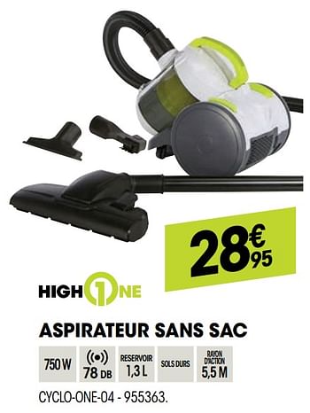 Promotions Highone aspirateur sans sac cyclo-one-04 - HighOne - Valide de 30/09/2021 à 17/10/2021 chez Electro Depot