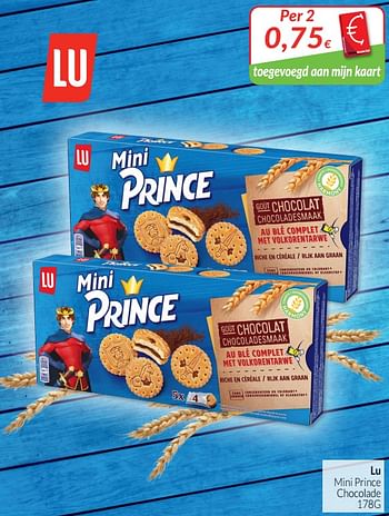 Promoties Lu mini prince chocolade - Lu - Geldig van 01/10/2021 tot 31/10/2021 bij Intermarche