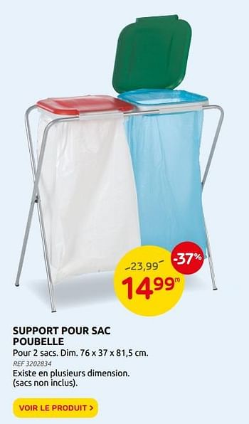 Promotions Support pour sac poubelle - Produit maison - Brico - Valide de 22/09/2021 à 04/10/2021 chez Brico