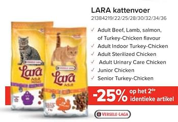 bedrag Atlas leeftijd Versele-Laga Lara kattenvoer -25% op het 2de identieke artikel - Promotie  bij Euro Shop