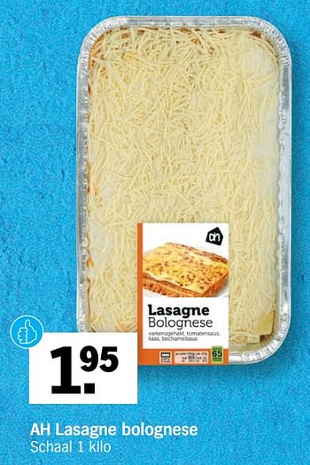 Huismerk - Albert Heijn Ah lasagne bolognese - Promotie bij Albert Heijn