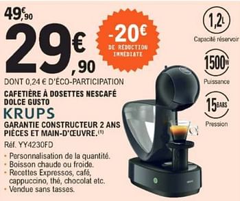 Promo CAFETIERE A DOSETTE NEO BLANCHE chez E.Leclerc