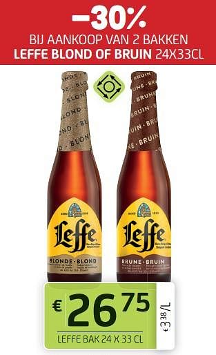 Promoties Leffe blond of bruin - Leffe - Geldig van 01/10/2021 tot 14/10/2021 bij BelBev