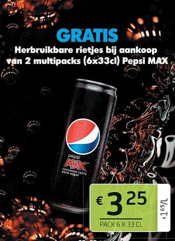 Promoties Pepsi max - Pepsi - Geldig van 01/10/2021 tot 14/10/2021 bij BelBev