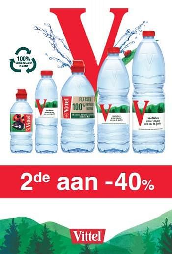 Promoties Vittel 2de aan  40% - Vittel - Geldig van 01/10/2021 tot 14/10/2021 bij BelBev