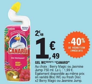 Promo GEL WC DÉSINFECTANT CANARD WC chez E.Leclerc