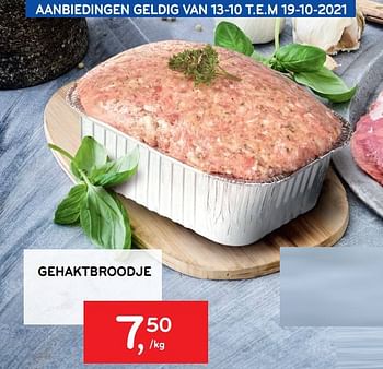Promoties Gehaktbroodje - Huismerk - Alvo - Geldig van 13/10/2021 tot 19/10/2021 bij Alvo