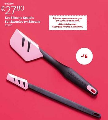 Promoties Set silicone spatels set spatules en silicone - Huismerk - Tupperware - Geldig van 27/09/2021 tot 31/10/2021 bij Tupperware