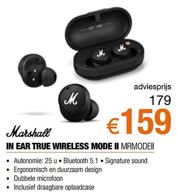 Promoties Marshall in ear true wireless mode ii mrmodeii - MARSHALL - Geldig van 26/09/2021 tot 31/10/2021 bij Expert
