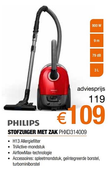 Promoties Philips stofzuiger met zak phxd314009 - Philips - Geldig van 26/09/2021 tot 31/10/2021 bij Expert