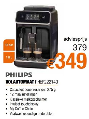 Promotions Philips volautomaat phep222140 - Philips - Valide de 26/09/2021 à 31/10/2021 chez Expert
