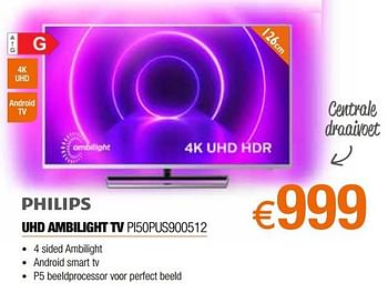Promoties Philips uhd ambilight tv pi50pus900512 - Philips - Geldig van 26/09/2021 tot 31/10/2021 bij Expert
