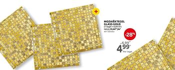 Promotions Mozaiëktegel glass gold - Produit maison - BricoPlanit - Valide de 29/09/2021 à 25/10/2021 chez BricoPlanit