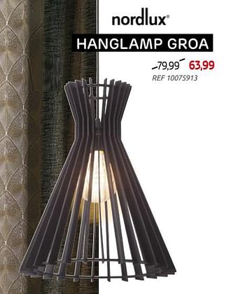 Promoties Hanglamp groa - nordlux - Geldig van 29/09/2021 tot 25/10/2021 bij BricoPlanit