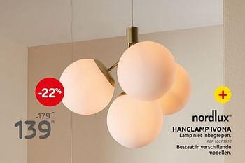 Promoties Hanglamp ivona - nordlux - Geldig van 29/09/2021 tot 25/10/2021 bij BricoPlanit
