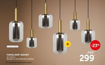 Promoties Hanglamp joanet - Lucide - Geldig van 29/09/2021 tot 25/10/2021 bij BricoPlanit
