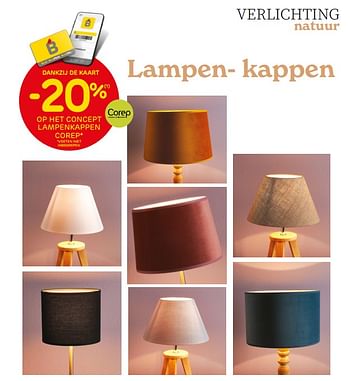 Promoties Dankzij de kaart -20% op het concept lampenkappen corep - Huismerk - BricoPlanit - Geldig van 29/09/2021 tot 25/10/2021 bij BricoPlanit