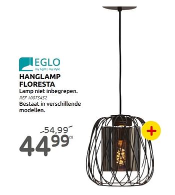 Promoties Hanglamp floresta - Eglo - Geldig van 29/09/2021 tot 25/10/2021 bij BricoPlanit