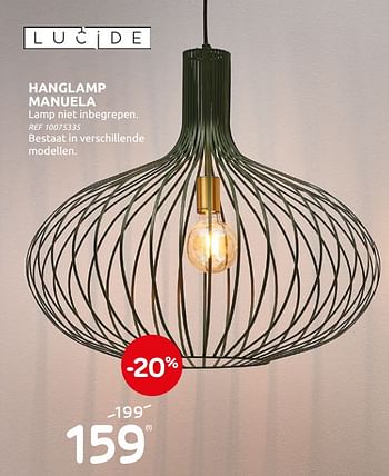 Promoties Hanglamp manuela - Lucide - Geldig van 29/09/2021 tot 25/10/2021 bij BricoPlanit
