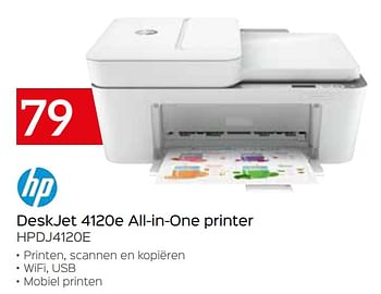 Promoties Hp deskjet 4120e all-in-one printer hpdj4120e - HP - Geldig van 03/10/2021 tot 31/10/2021 bij Selexion