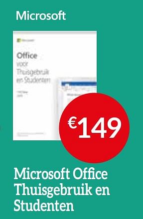 Promoties Microsoft office thuisgebruik en studenten - Microsoft - Geldig van 03/10/2021 tot 31/10/2021 bij Selexion