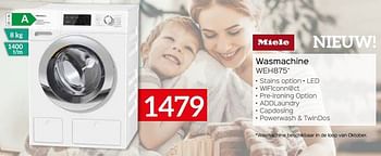 Promoties Miele wasmachine weh875 - Miele - Geldig van 03/10/2021 tot 31/10/2021 bij Selexion