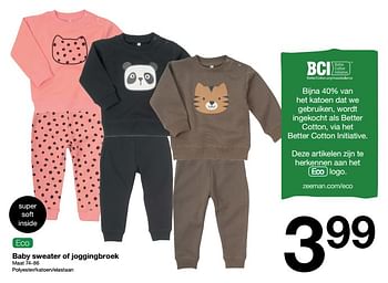 Promoties Baby sweater of joggingbroek - Huismerk - Zeeman  - Geldig van 05/10/2021 tot 15/10/2021 bij Zeeman