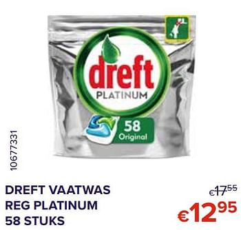 Promoties Dreft vaatwas reg platinum 58 stuks - Dreft - Geldig van 01/10/2021 tot 31/10/2021 bij Euro Shop