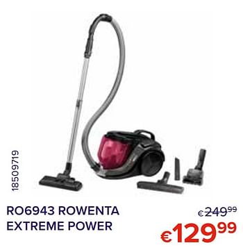 Promoties Ro6943 rowenta extreme power - Rowenta - Geldig van 01/10/2021 tot 31/10/2021 bij Euro Shop