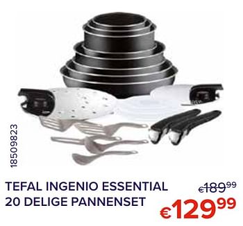 Promoties Tefal ingenio essential 20 delige pannenset - Tefal - Geldig van 01/10/2021 tot 31/10/2021 bij Euro Shop