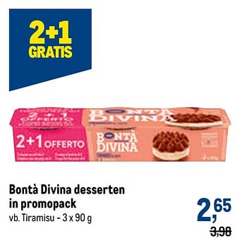 Promoties Bontà divina desserten tiramisu - Bonta Divina - Geldig van 06/10/2021 tot 19/10/2021 bij Makro