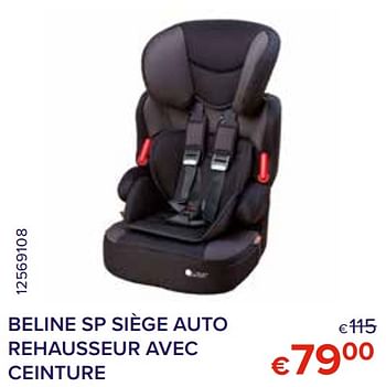 Promotions Beline sp siège auto rehausseur avec ceinture - Quax - Valide de 01/10/2021 à 31/10/2021 chez Euro Shop