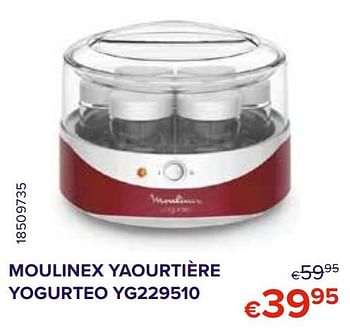Promotions Moulinex yaourtière yogurteo yg229510 - Moulinex - Valide de 01/10/2021 à 31/10/2021 chez Euro Shop