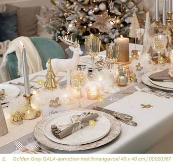 Promoties Golden grey gala-servetten met linnengevoel - Huismerk - Ava - Geldig van 11/10/2021 tot 31/12/2021 bij Ava