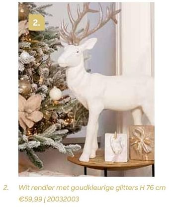 Promoties Wit rendier met goudkleurige glitters - Huismerk - Ava - Geldig van 11/10/2021 tot 31/12/2021 bij Ava