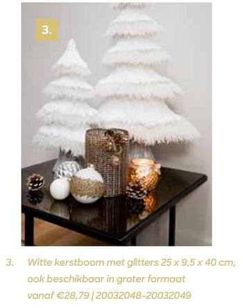 Promotions Witte kerstboom met glitters - Produit Maison - Ava - Valide de 11/10/2021 à 31/12/2021 chez Ava