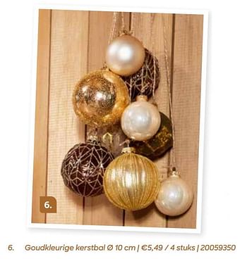 Promoties Goudkleurige kerstbal - Huismerk - Ava - Geldig van 11/10/2021 tot 31/12/2021 bij Ava