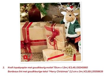 Promoties Kraft inpakpapier met goudkleurig motief - Huismerk - Ava - Geldig van 11/10/2021 tot 31/12/2021 bij Ava