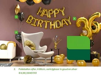Promoties Folieballon cijfer - Huismerk - Ava - Geldig van 11/10/2021 tot 31/12/2021 bij Ava