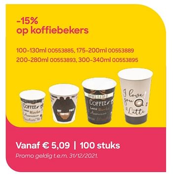 Promoties Koffiebekers - Huismerk - Ava - Geldig van 11/10/2021 tot 31/12/2021 bij Ava