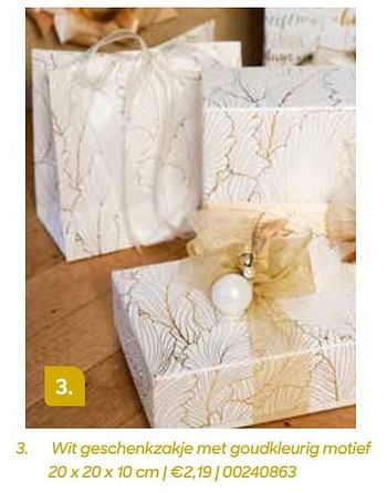 Promoties Wit geschenkzakje met goudkleurig motief - Huismerk - Ava - Geldig van 11/10/2021 tot 31/12/2021 bij Ava