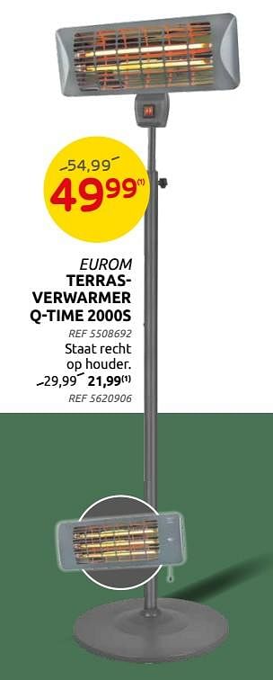 Promoties Eurom terrasverwarmer q-time 2000s - Eurom - Geldig van 06/10/2021 tot 25/10/2021 bij Brico