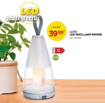 Promoties Lutec led-tafellamp pepper - Lutec - Geldig van 06/10/2021 tot 25/10/2021 bij Brico